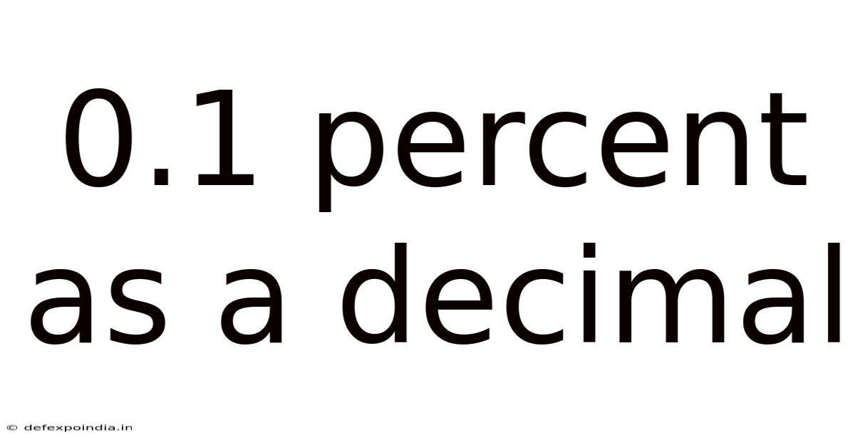 0.1 Percent As A Decimal