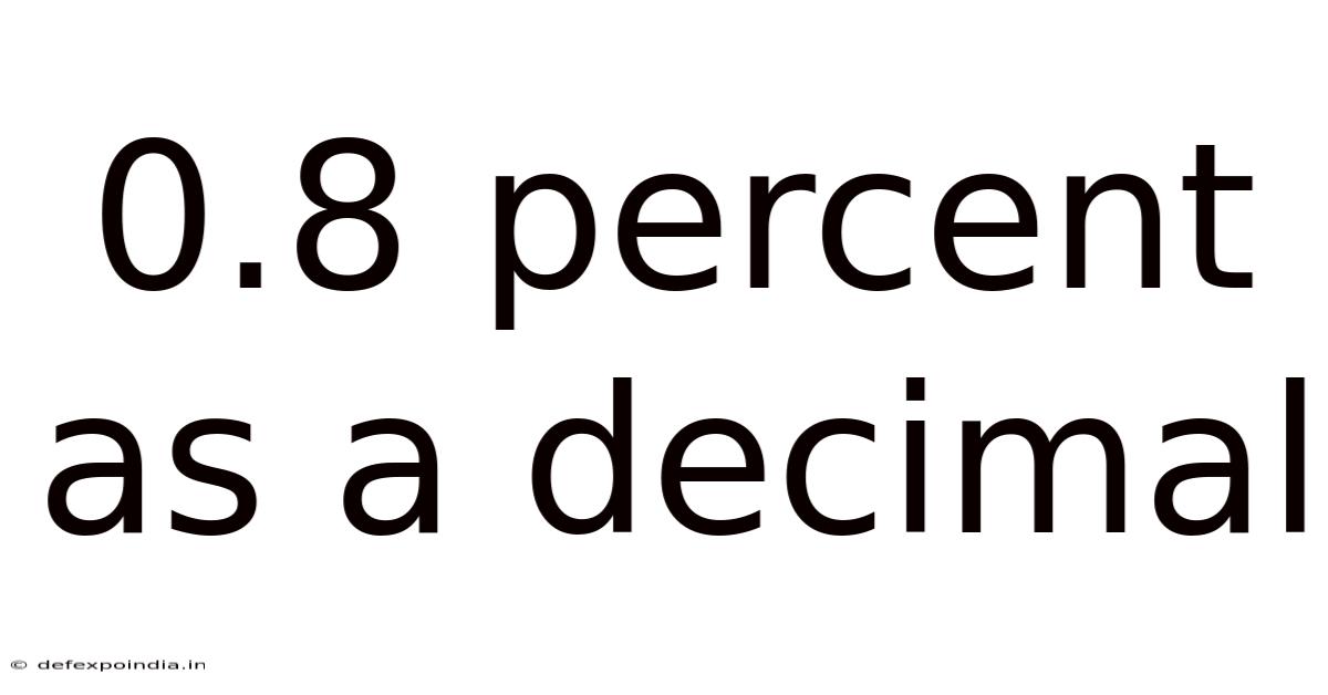 0.8 Percent As A Decimal