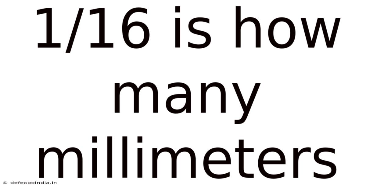 1/16 Is How Many Millimeters