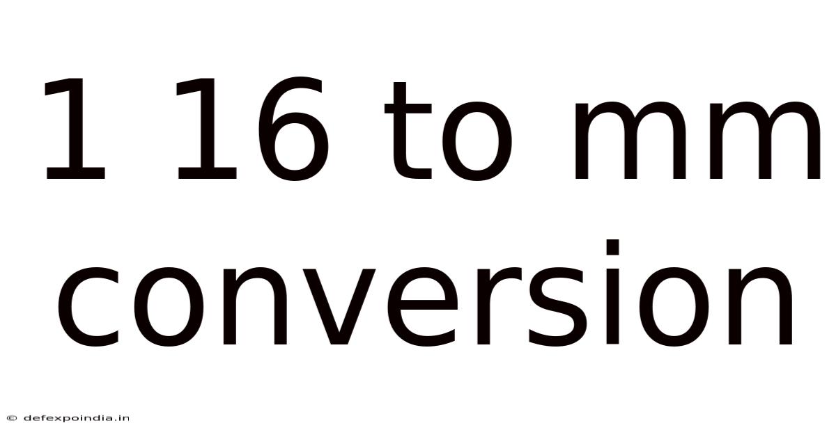 1 16 To Mm Conversion