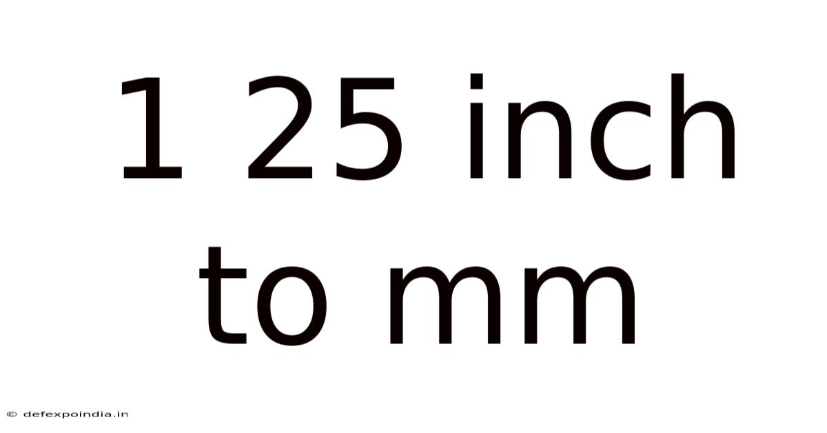 1 25 Inch To Mm