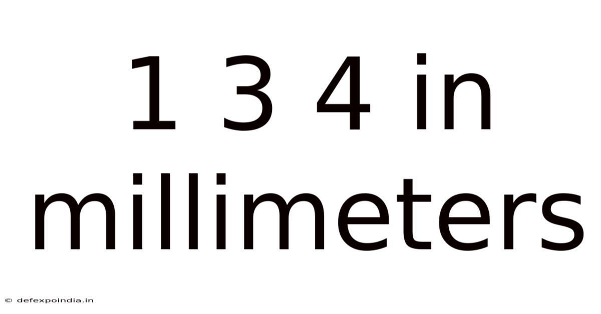 1 3 4 In Millimeters