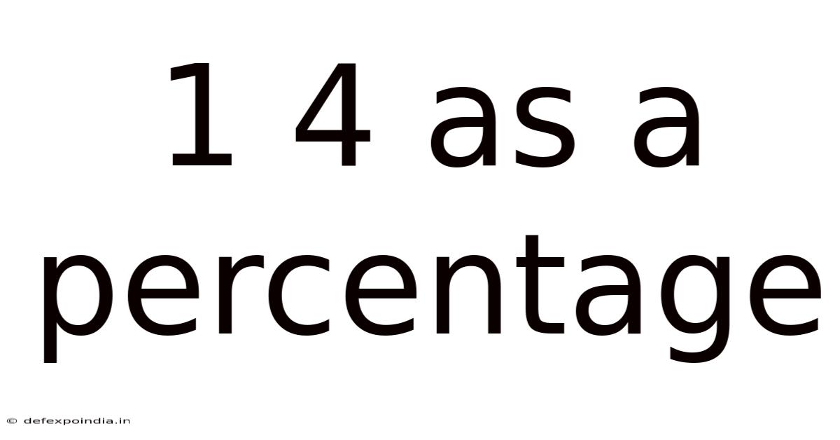 1 4 As A Percentage