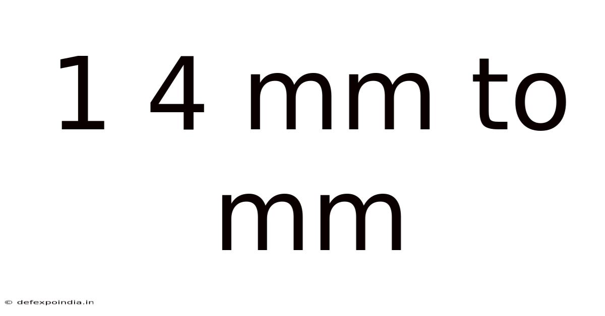 1 4 Mm To Mm