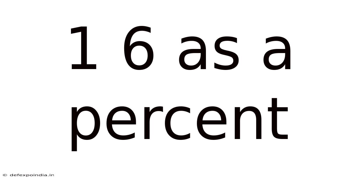 1 6 As A Percent