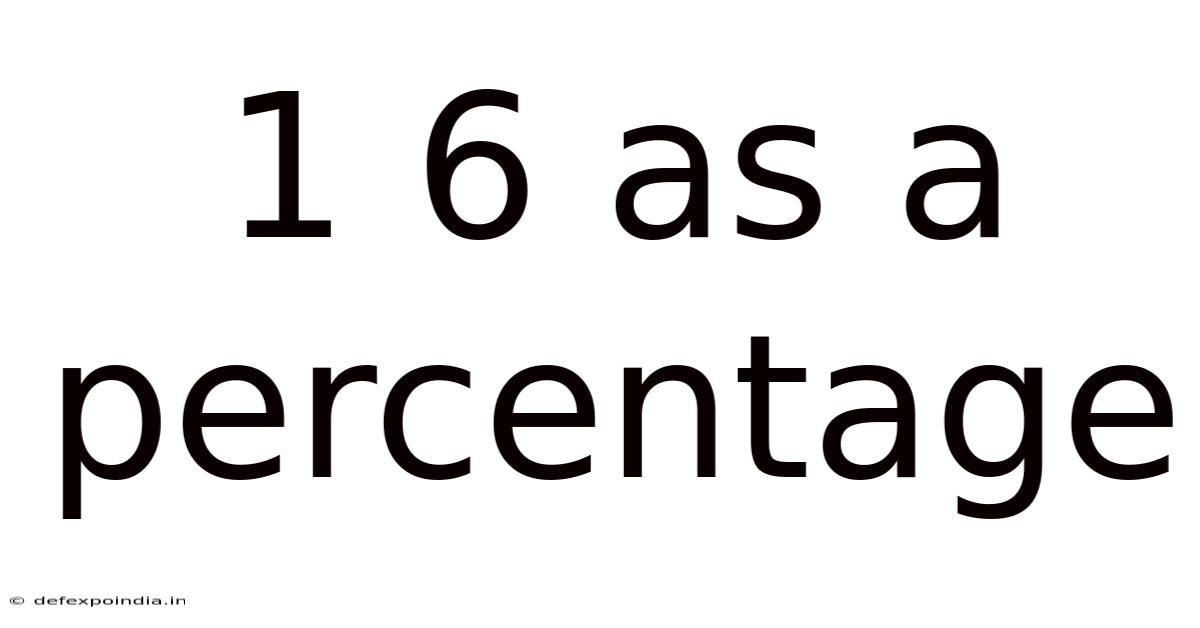 1 6 As A Percentage