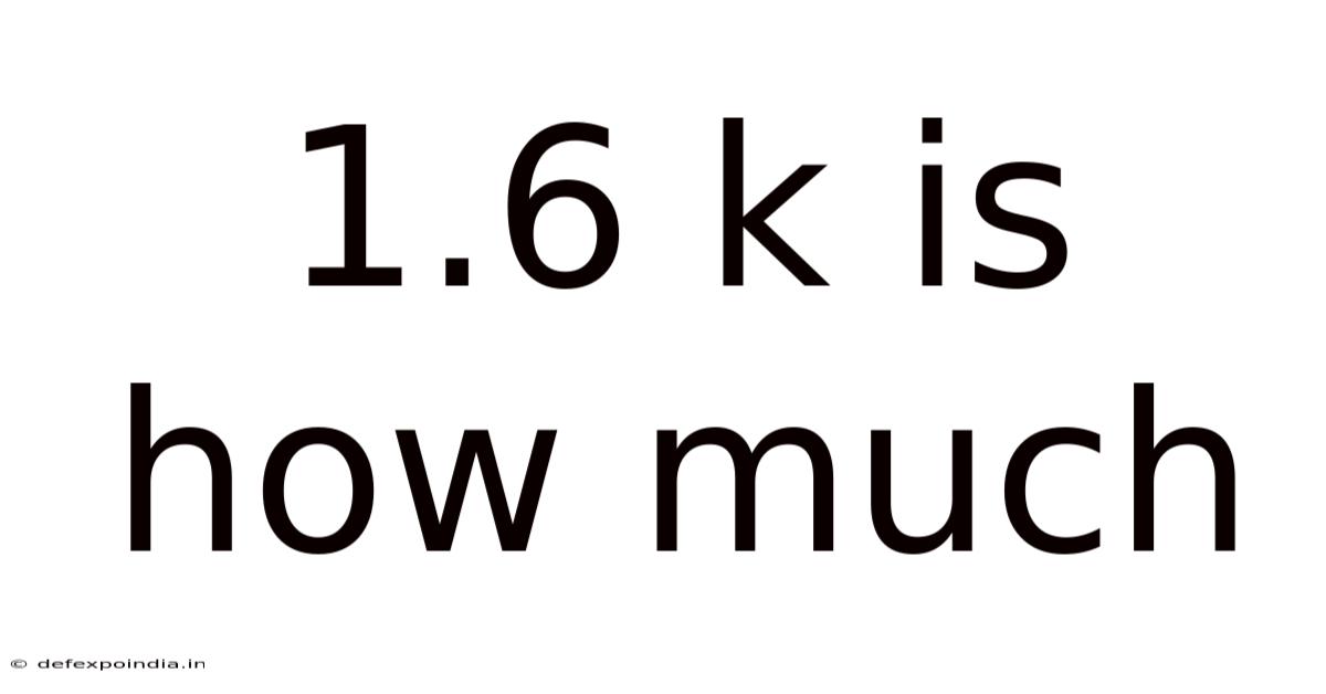 1.6 K Is How Much