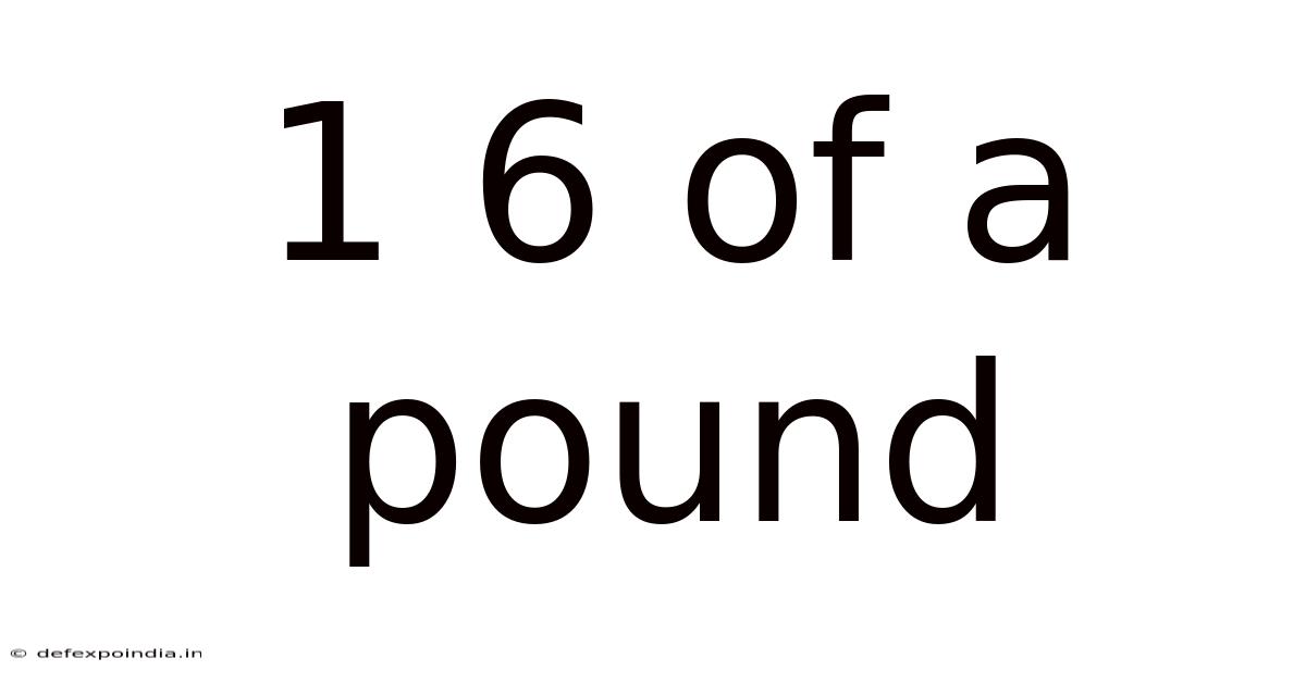 1 6 Of A Pound