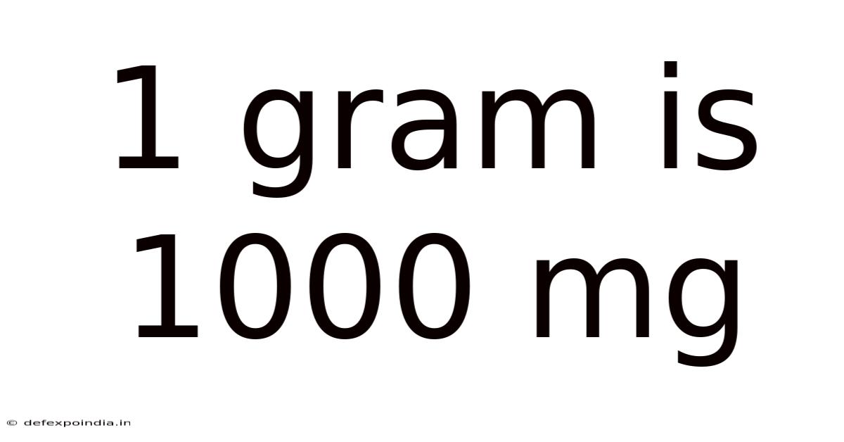 1 Gram Is 1000 Mg