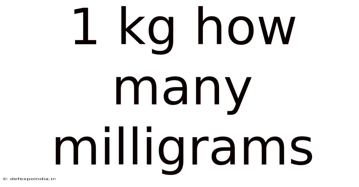 1 Kg How Many Milligrams
