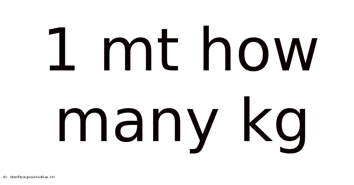 1 Mt How Many Kg