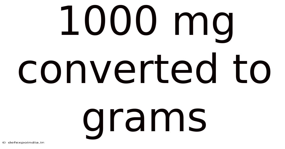 1000 Mg Converted To Grams