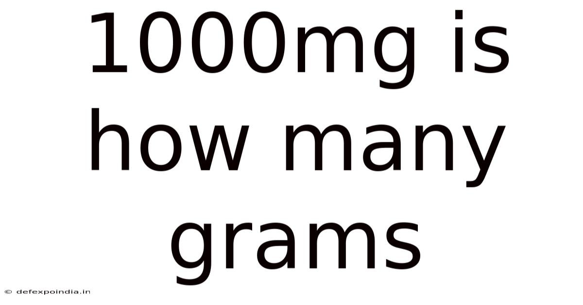 1000mg Is How Many Grams