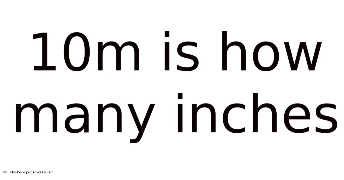 10m Is How Many Inches
