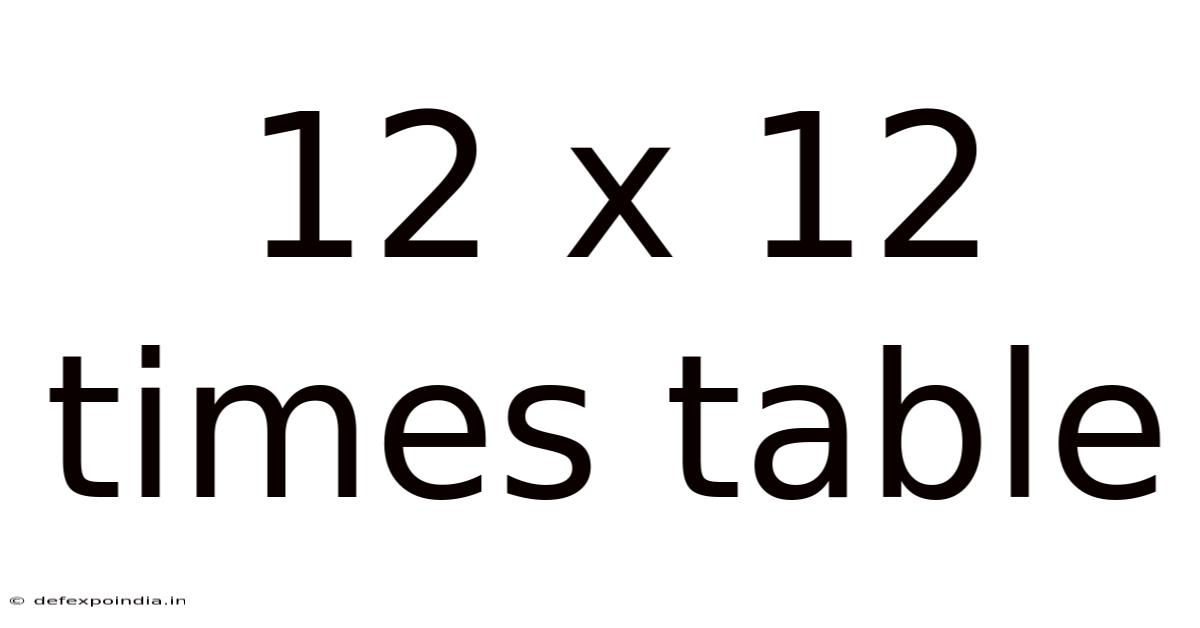 12 X 12 Times Table