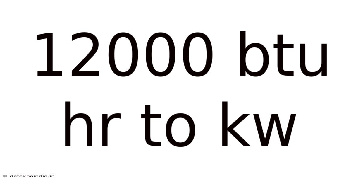 12000 Btu Hr To Kw