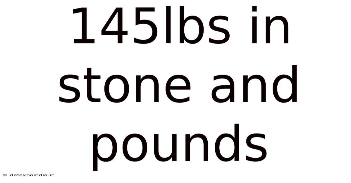 145lbs In Stone And Pounds