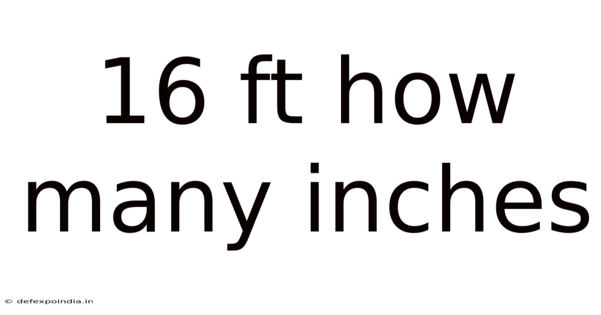 16 Ft How Many Inches