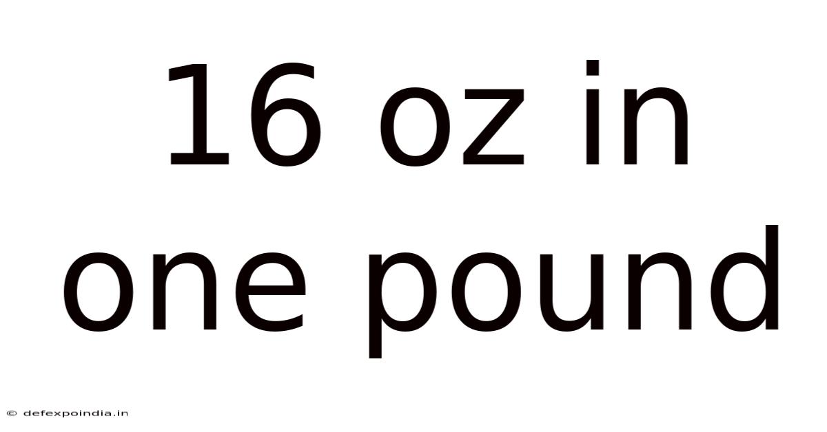 16 Oz In One Pound