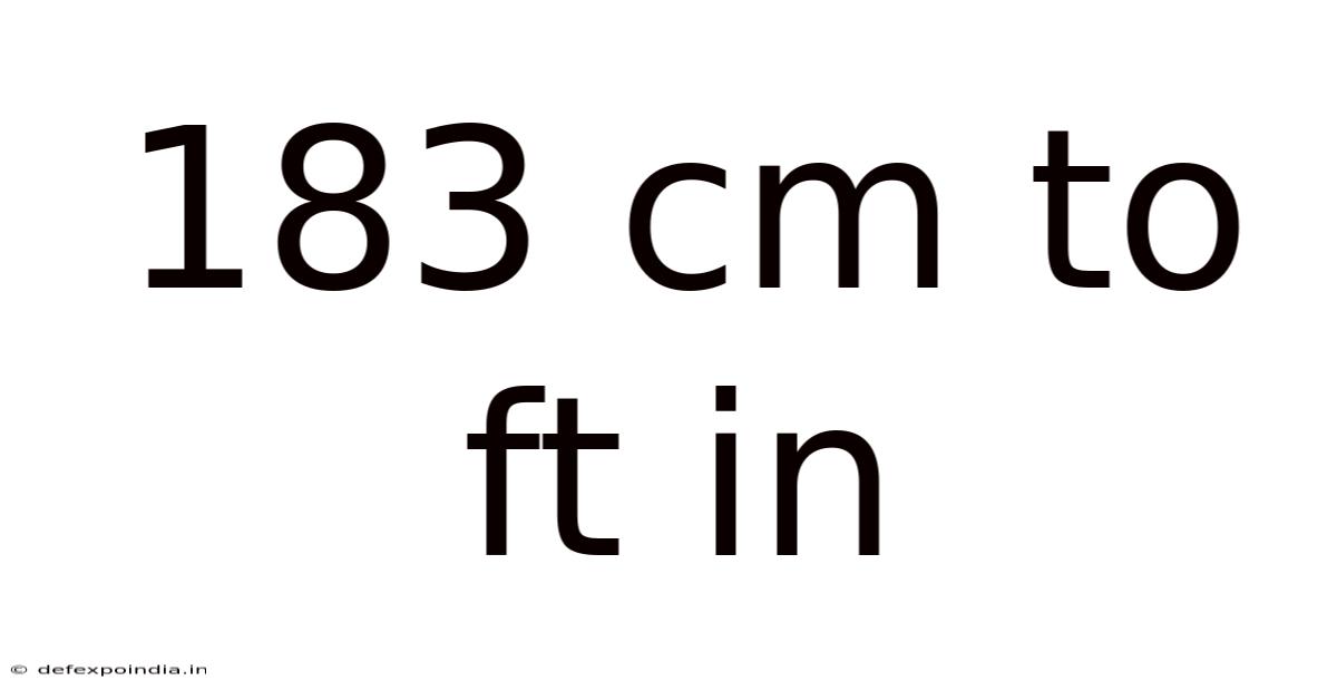 183 Cm To Ft In