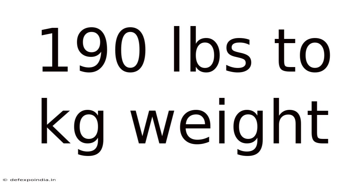 190 Lbs To Kg Weight