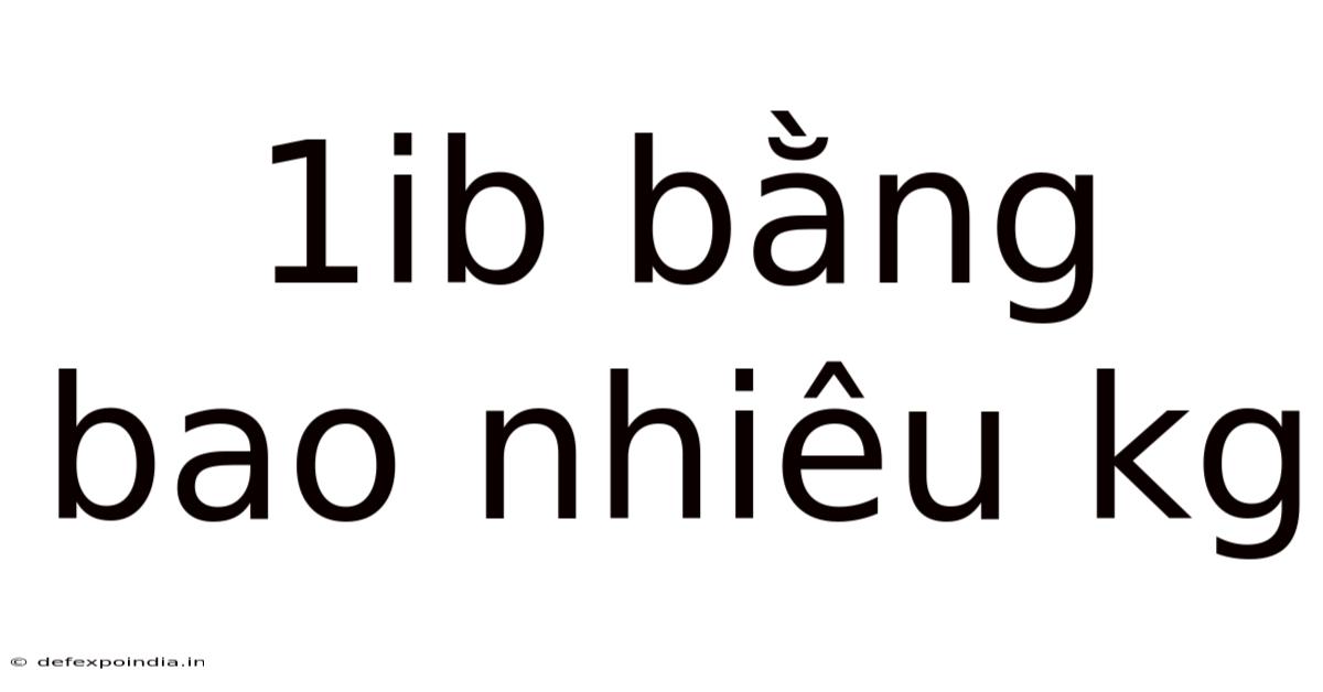 1ib Bằng Bao Nhiêu Kg
