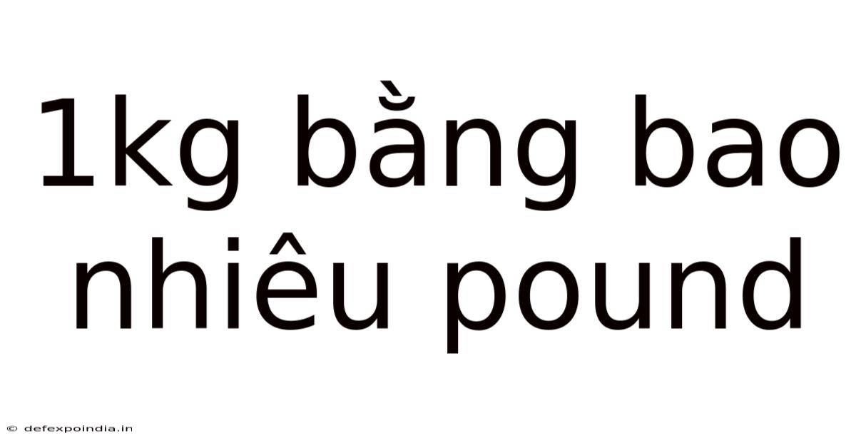 1kg Bằng Bao Nhiêu Pound