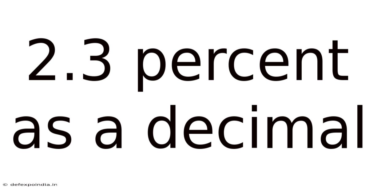 2.3 Percent As A Decimal