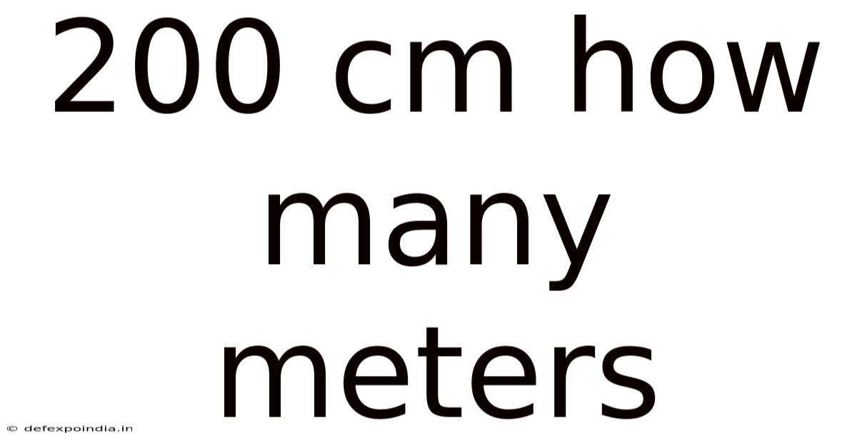 200 Cm How Many Meters