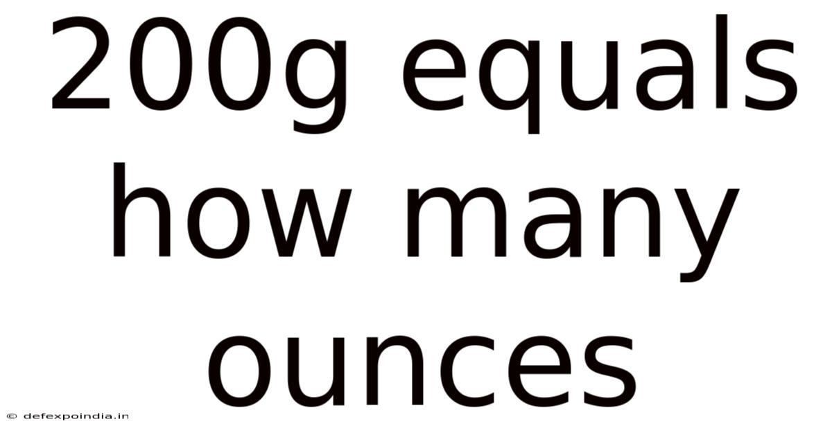 200g Equals How Many Ounces