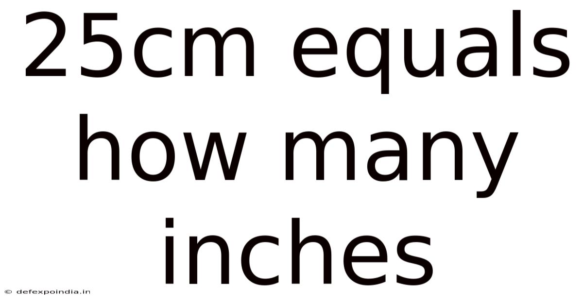 25cm Equals How Many Inches