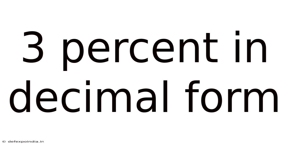 3 Percent In Decimal Form