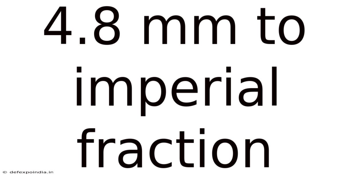 4.8 Mm To Imperial Fraction