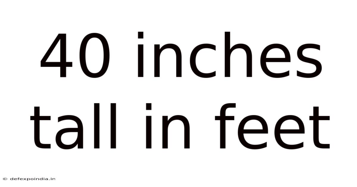 40 Inches Tall In Feet