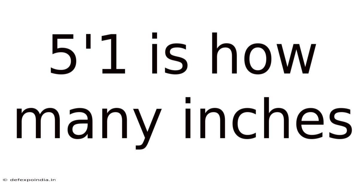 5'1 Is How Many Inches