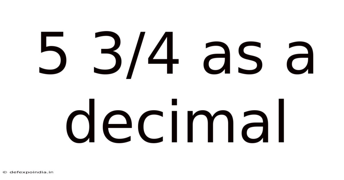 5 3/4 As A Decimal