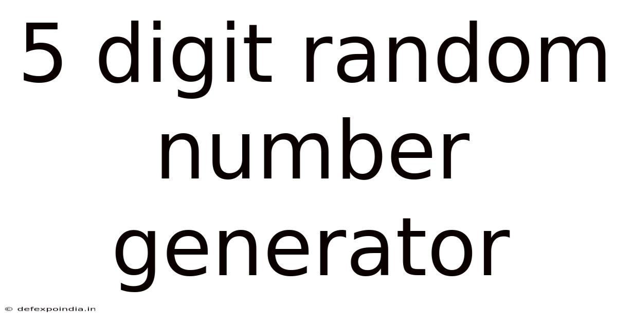 5 Digit Random Number Generator