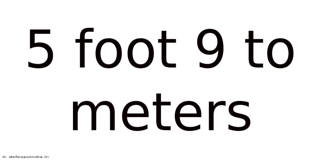 5 Foot 9 To Meters