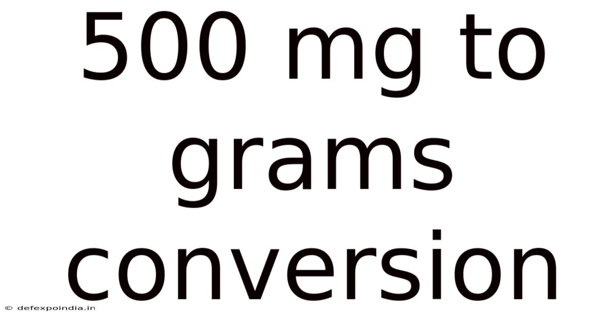 500 Mg To Grams Conversion