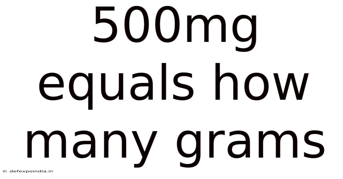 500mg Equals How Many Grams