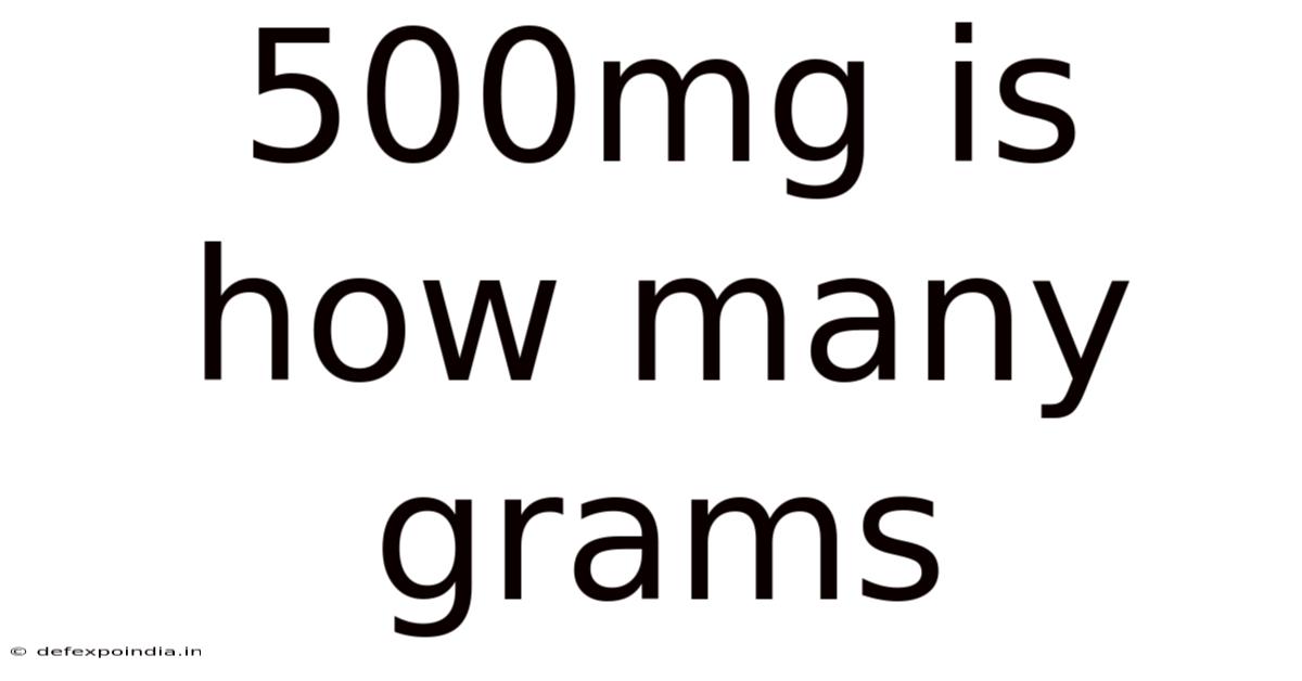 500mg Is How Many Grams