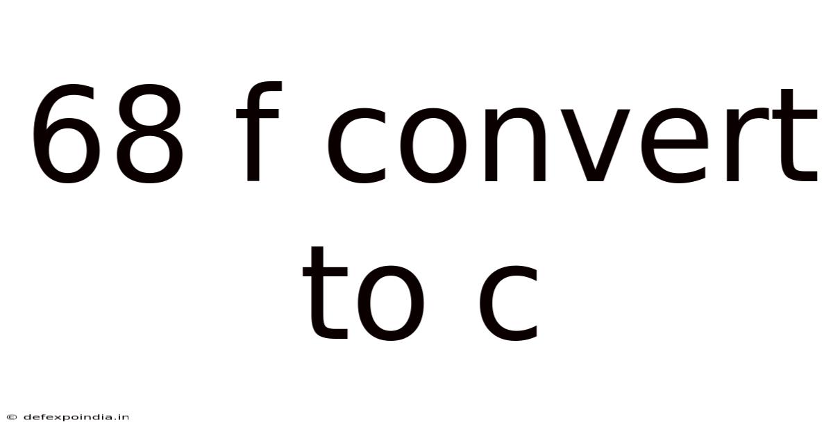 68 F Convert To C