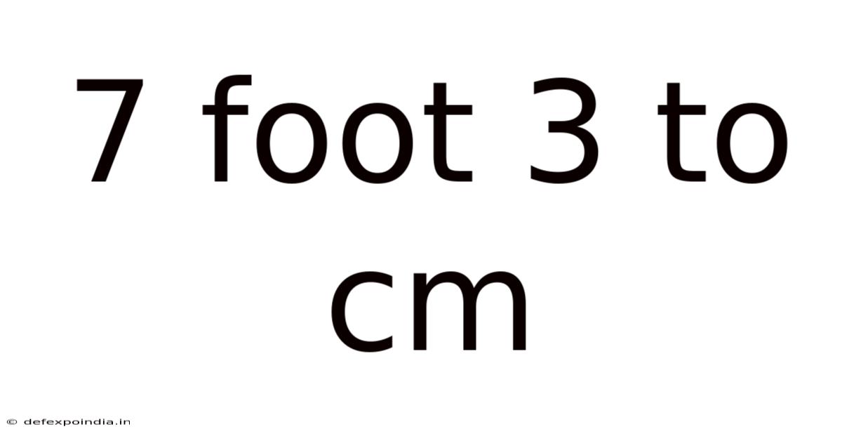 7 Foot 3 To Cm
