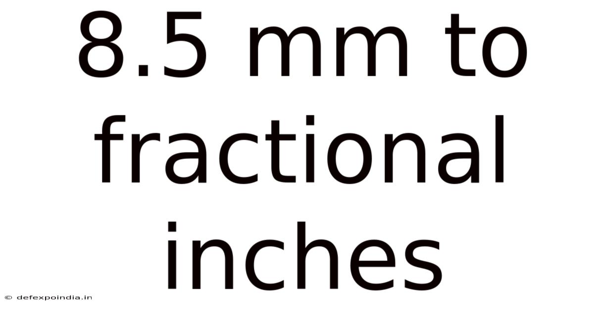 8.5 Mm To Fractional Inches