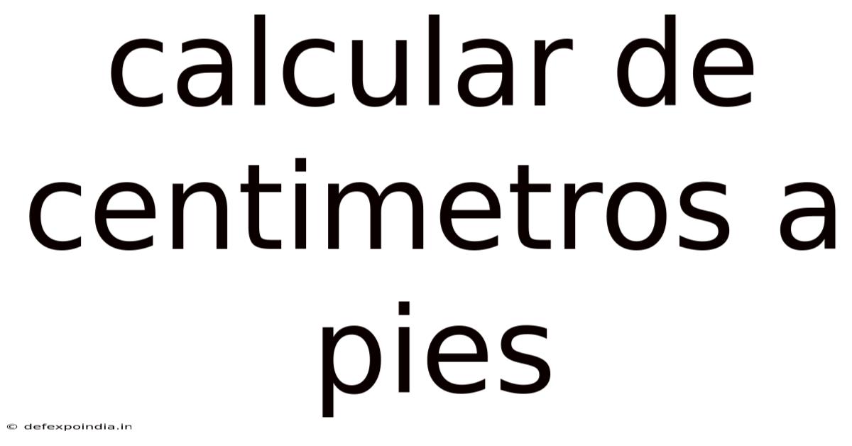 Calcular De Centimetros A Pies