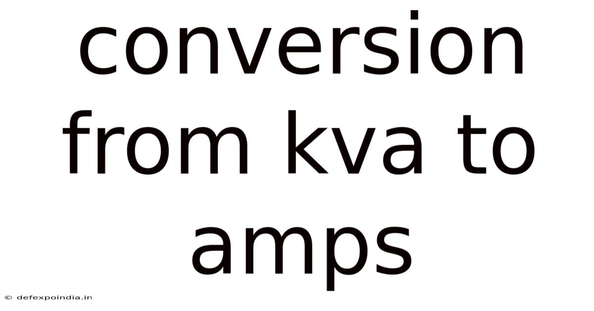 Conversion From Kva To Amps