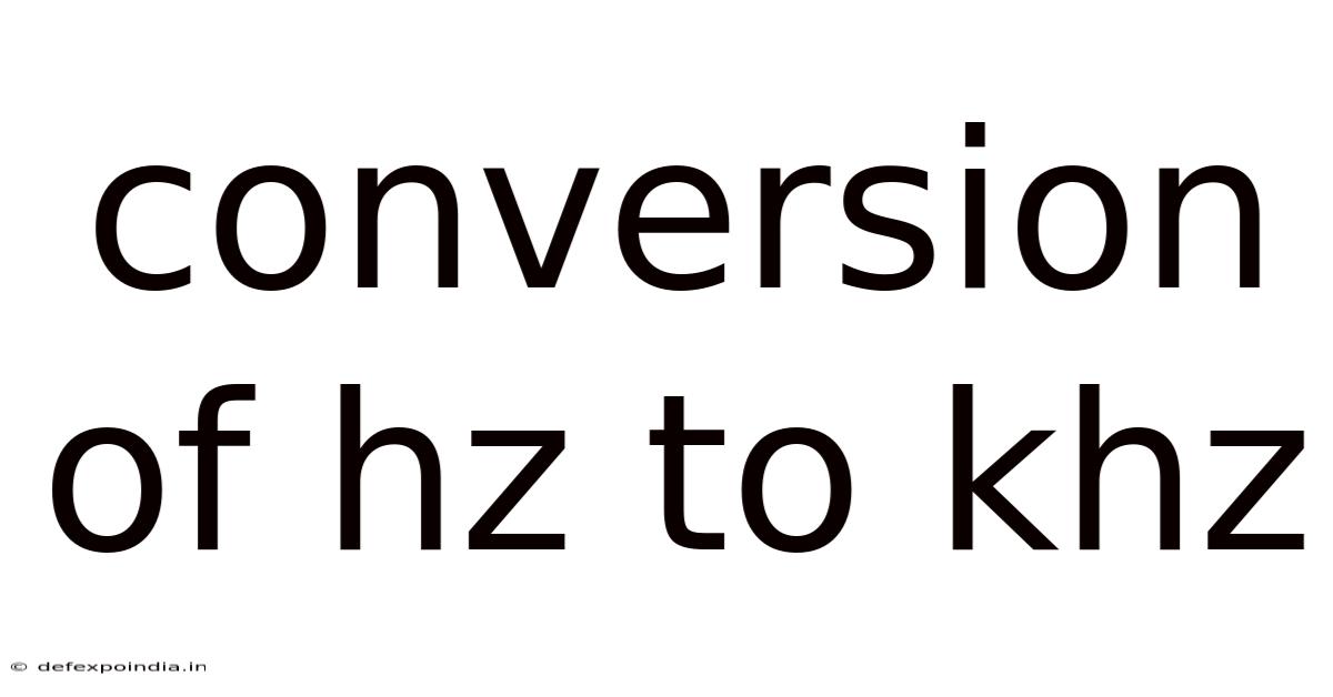 Conversion Of Hz To Khz