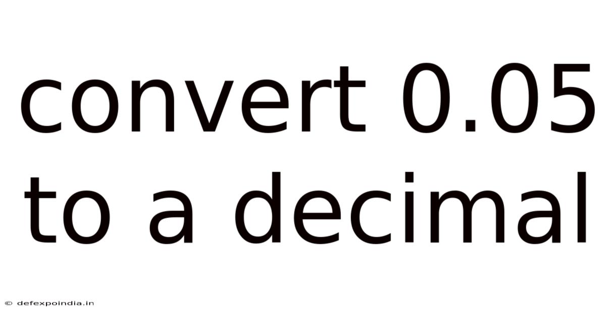 Convert 0.05 To A Decimal