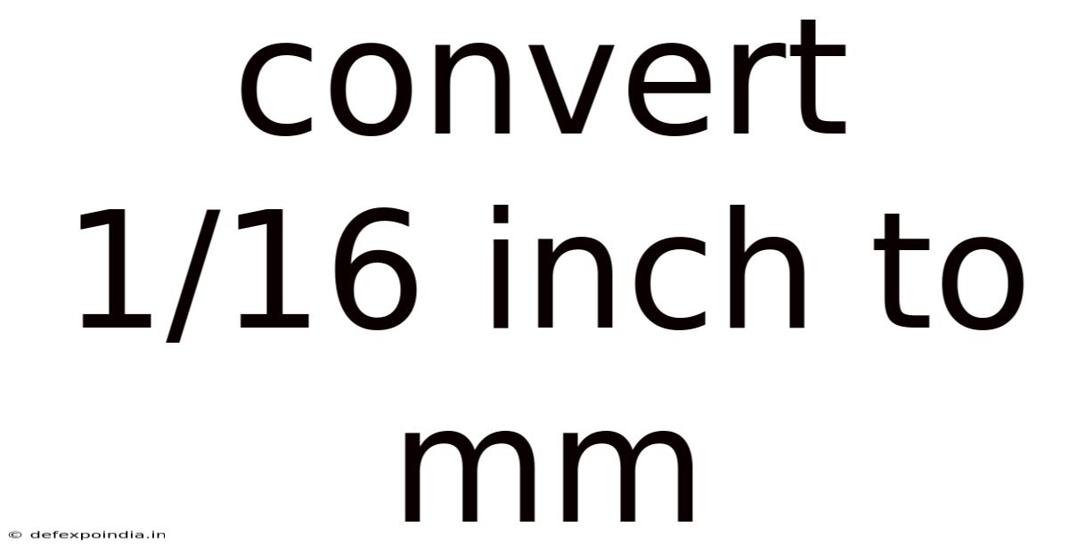 Convert 1/16 Inch To Mm