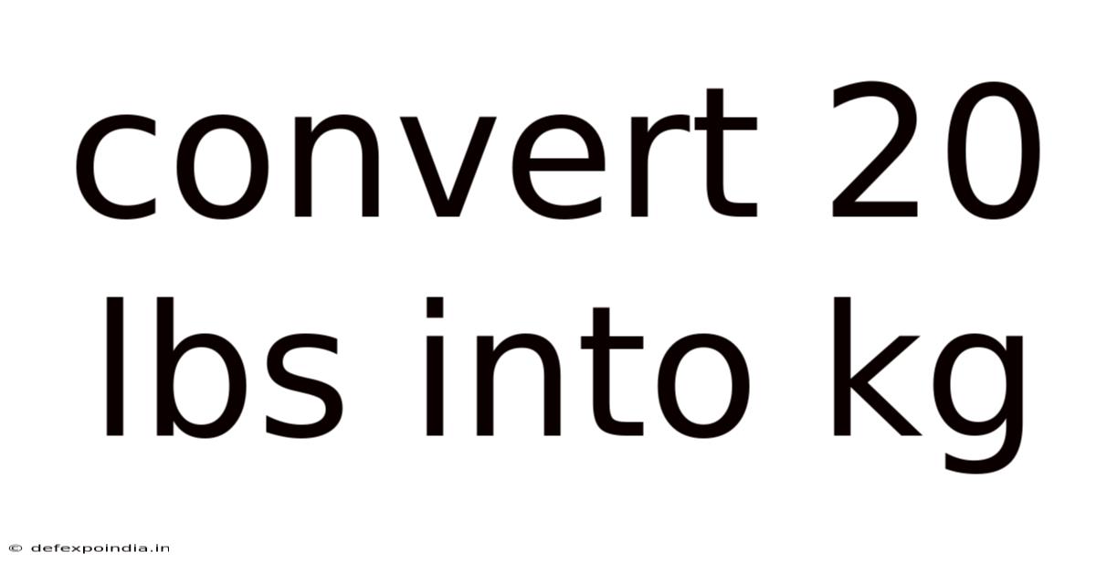 Convert 20 Lbs Into Kg